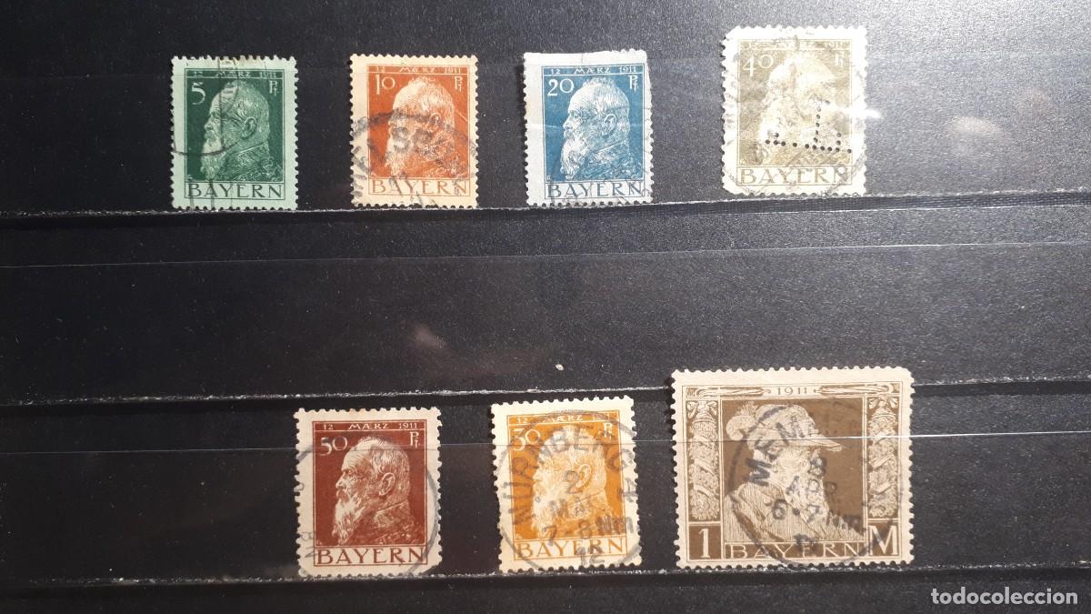 Sellos: ALEMANIA. BAVIERA. &deg;. 1911. YVERT 77/9, 81/3, 86.