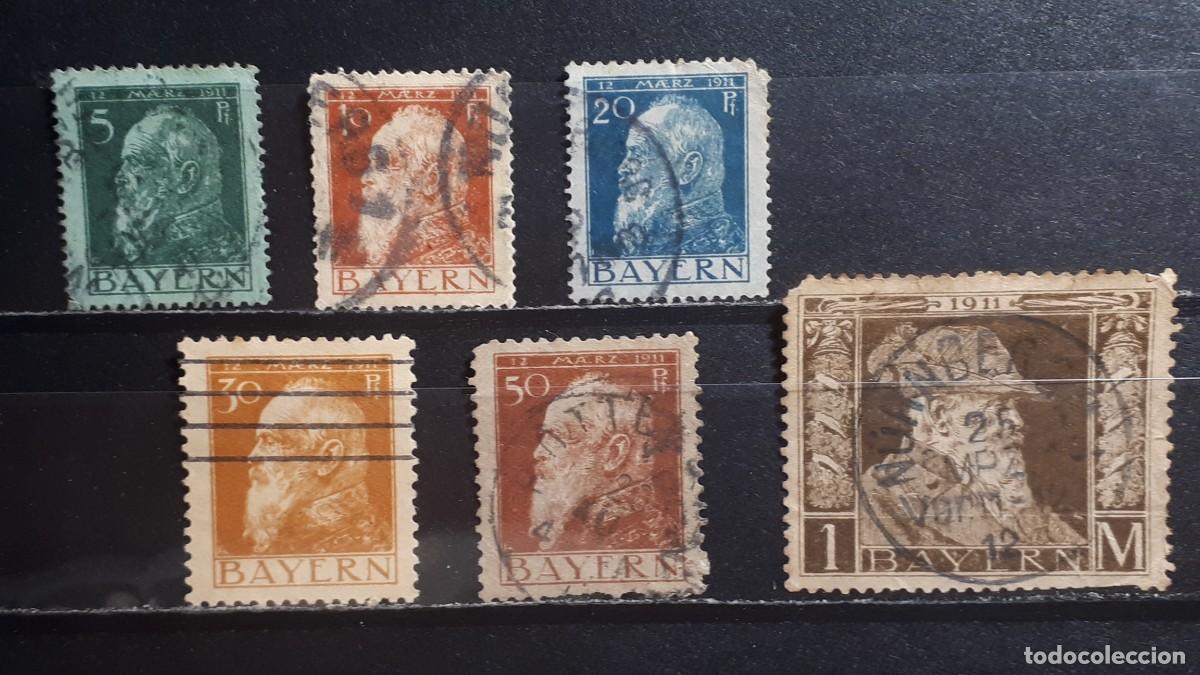 Sellos: ALEMANIA. BAVIERA. &deg;. 1911. YVERT 77/9, 81, 83, 86.