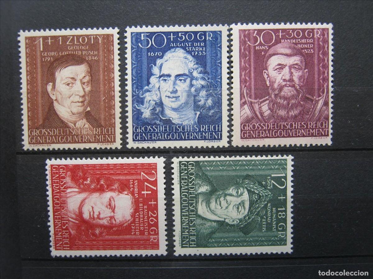 Sellos: ALEMANIA OCUPACI&Oacute;N POLONIA 1943 SERIE YVERT 131/135 MNH** LUJO.