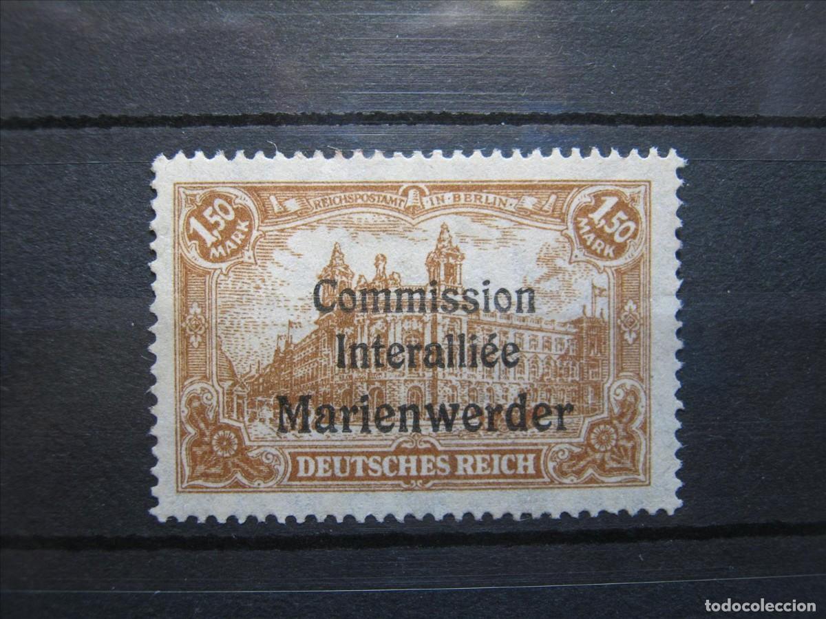 Sellos: ALEMANIA OCUPACI&Oacute;N MARIENWERDER 1920 YVERT 28 MH* LUJO.
