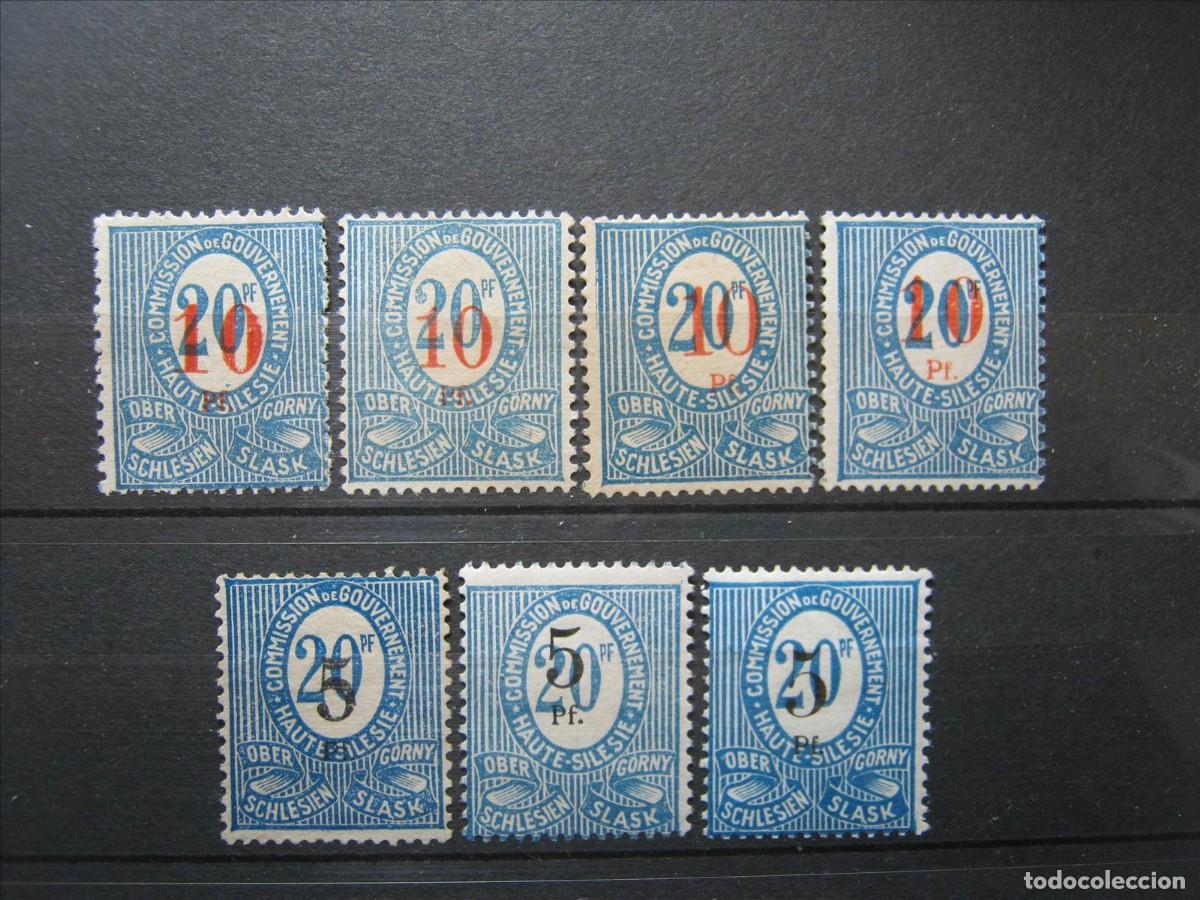 Sellos: ALEMANIA OCUPACI&Oacute;N SILESIA 1920 LOTE MH* Y (*) DISTINTAS SOBRECARGAS.