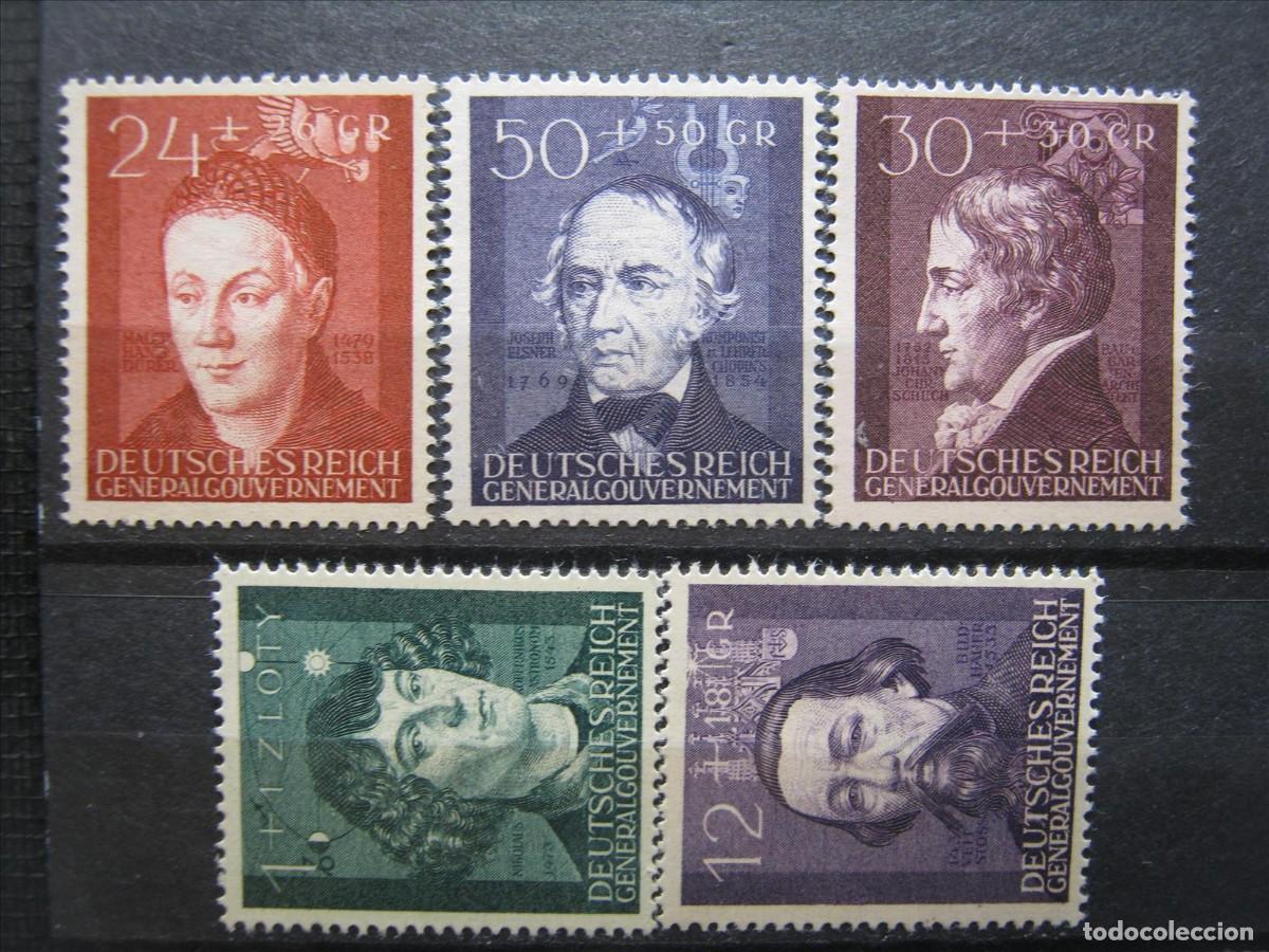 Sellos: ALEMANIA OCUPACI&Oacute;N POLONIA 1942 SERIE YVERT 107/111 MNH** LUJO.