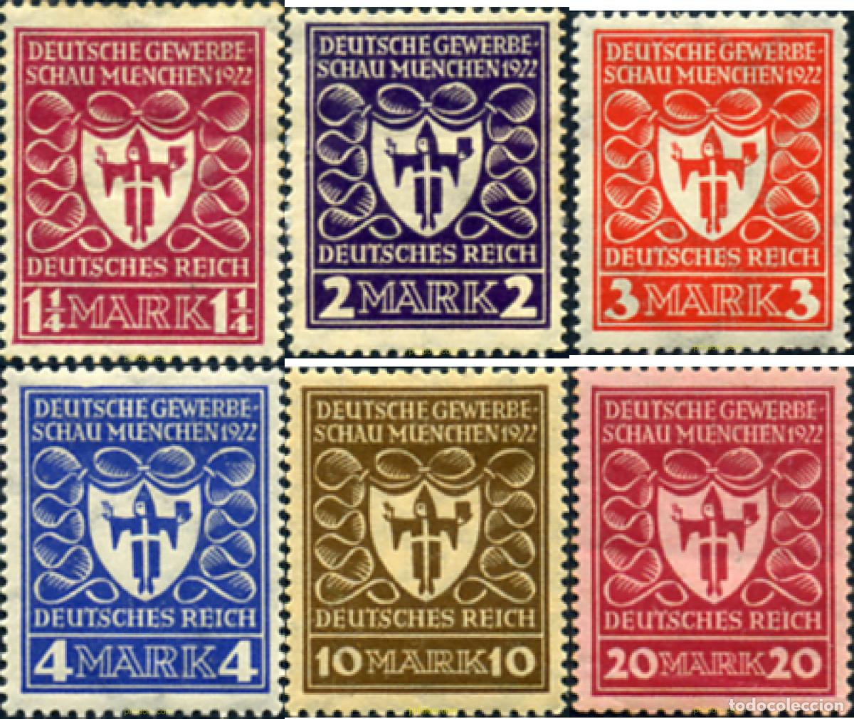 Sellos: 366870 HINGED ALEMANIA 1922 EXPOSICION INDUSTRIAL DE MUNICH