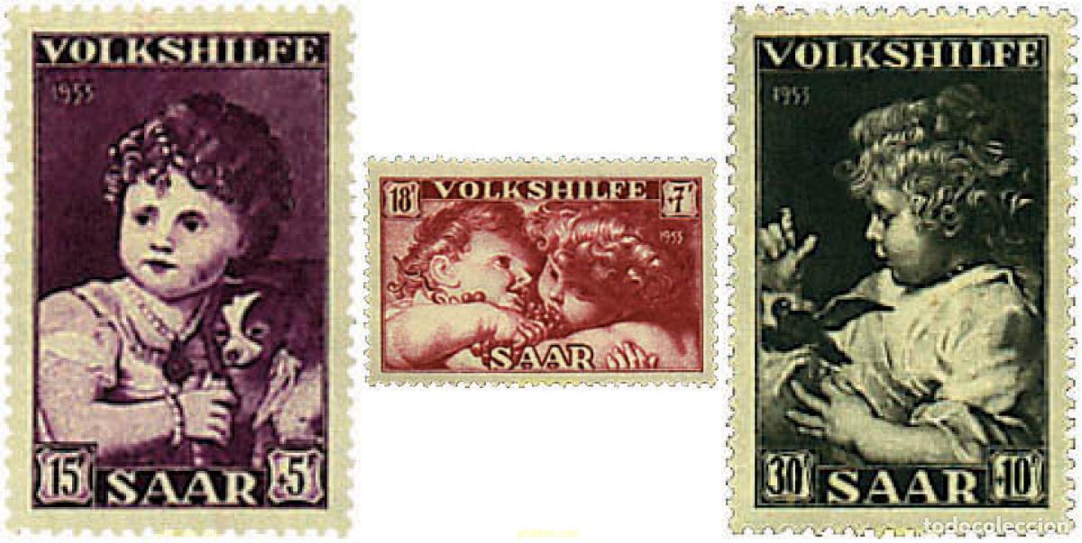 Sellos: 262104 HINGED ALEMANIA. Sarre 1953 PRO OBRAS POPULARES