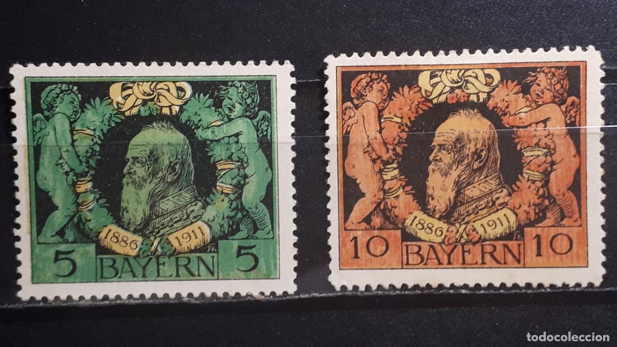Sellos: ALEMANIA. BAVIERA. *. 1911. YVERT 92/3