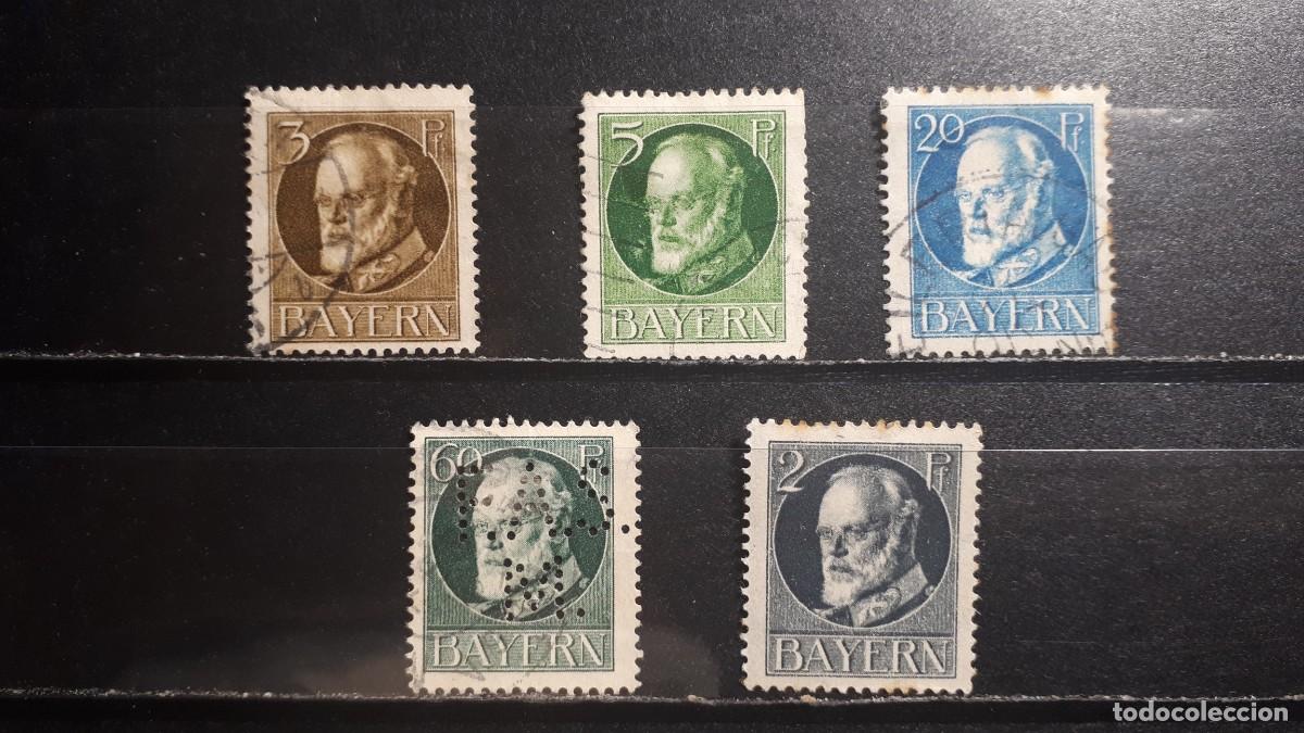 Sellos: ALEMANIA. BAVIERA. &deg;. 1914. YVERT 94/5, 97, 102, 105
