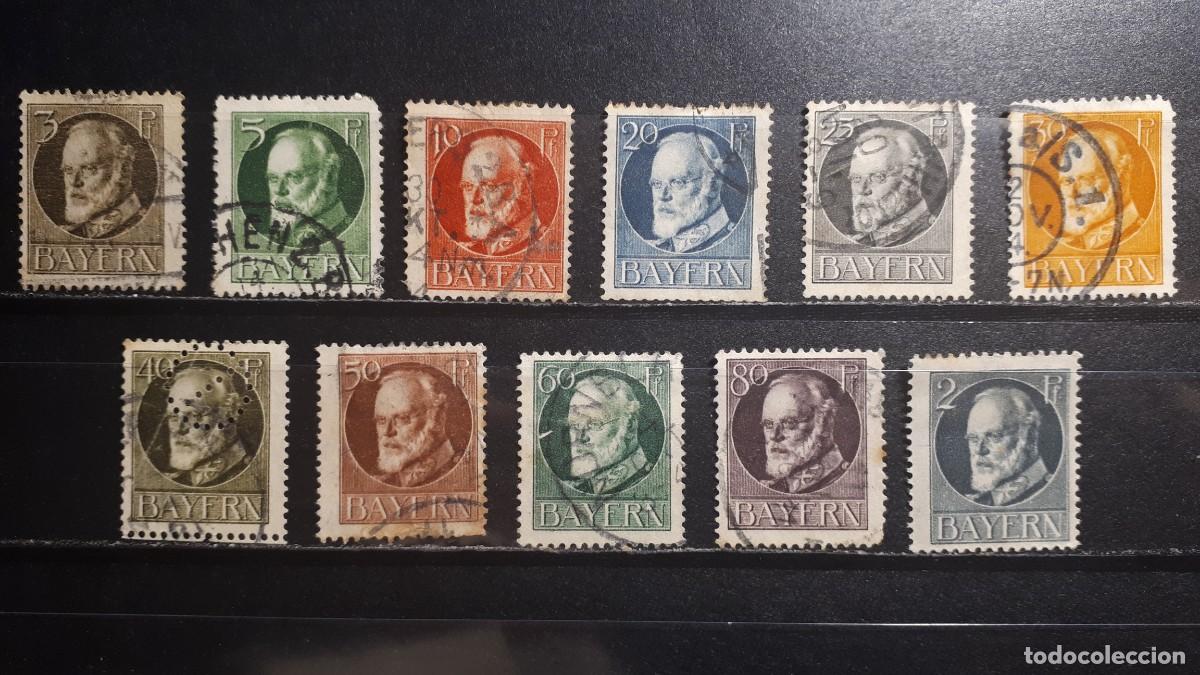 Sellos: ALEMANIA. BAVIERA. &deg;. 1914. YVERT 93/103, 105.