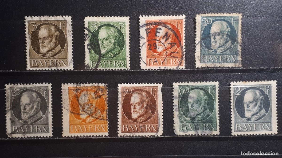Sellos: ALEMANIA. BAVIERA. &deg;. 1914. YVERT 94/99, 101/2, 105.