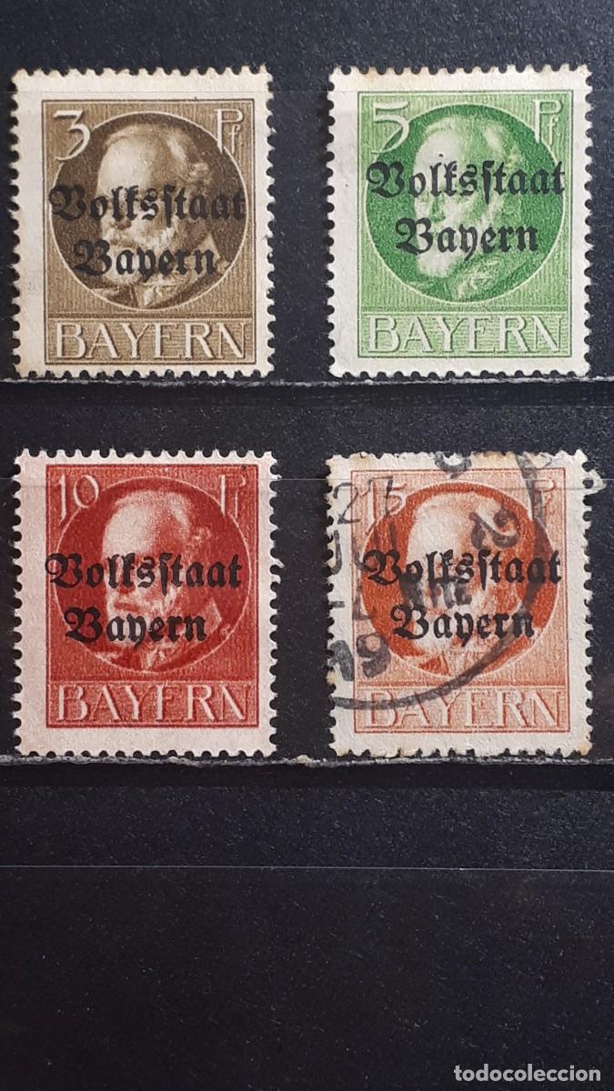 Sellos: ALEMANIA. BAVIERA. Rep. De WEIMAR. &deg;/*. 1919. YVERT 117/8, 119/20
