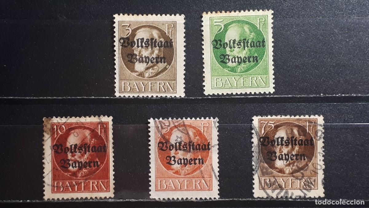 Sellos: ALEMANIA. BAVIERA. Rep. De WEIMAR. &deg;/*. 1919. YVERT 116/7, 119/20, 128