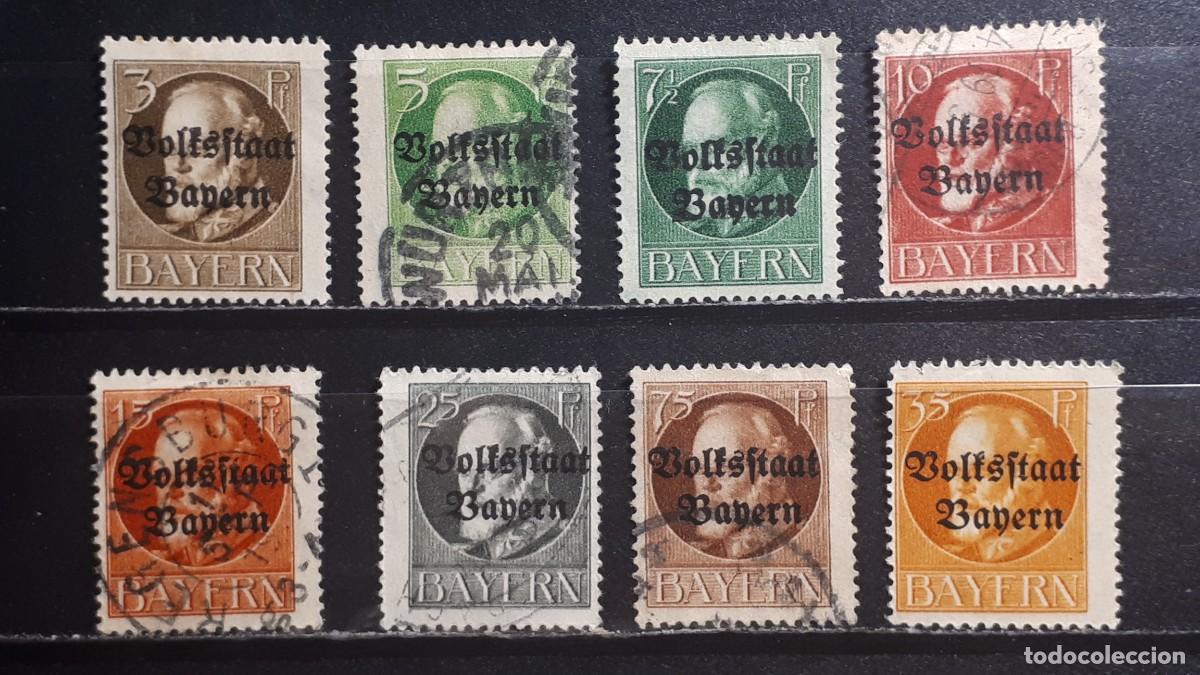 Sellos: ALEMANIA. BAVIERA. Rep. De WEIMAR. &deg;/*. 1919. YVERT 116/20, 122, 124, 128,