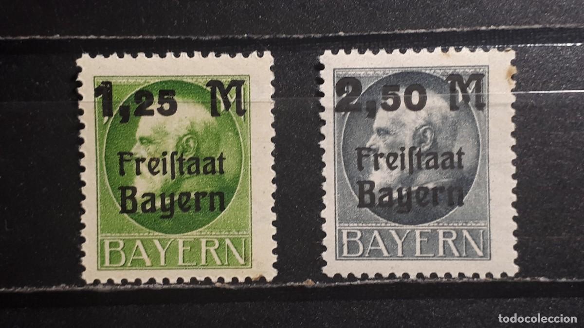 Sellos: ALEMANIA. BAVIERA. Rep. De WEIMAR. *. 1920 YVERT 174, 176