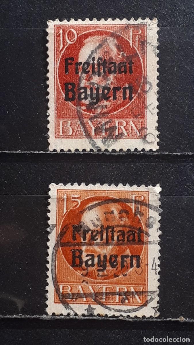 Sellos: ALEMANIA. BAVIERA. Rep. De WEIMAR. &deg;. 1919. YVERT 155/6.