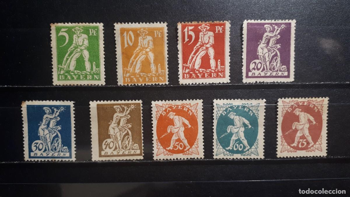 Sellos: ALEMANIA. BAVIERA. Rep. De WEIMAR. *. 1920. YVERT 177/85
