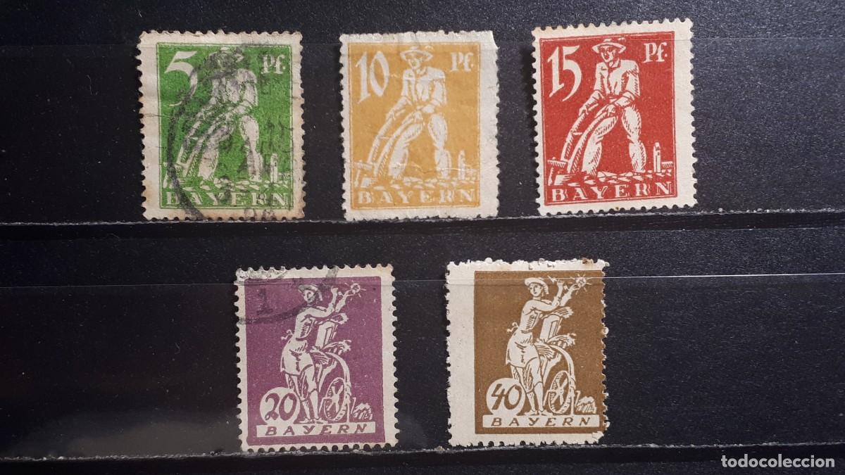 Sellos: ALEMANIA. BAVIERA. Rep. De WEIMAR. &deg;/*. 1920. YVERT 177/80, 182