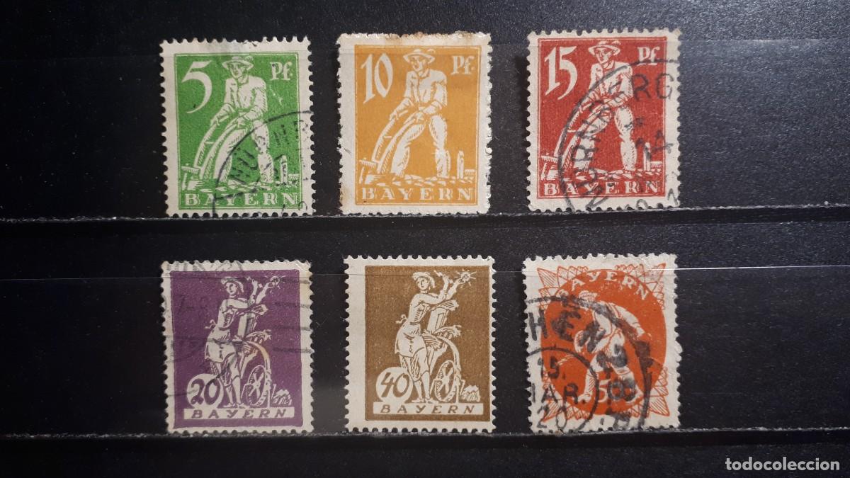 Sellos: ALEMANIA. BAVIERA. Rep. De WEIMAR. &deg;/*. 1920. YVERT 177/83