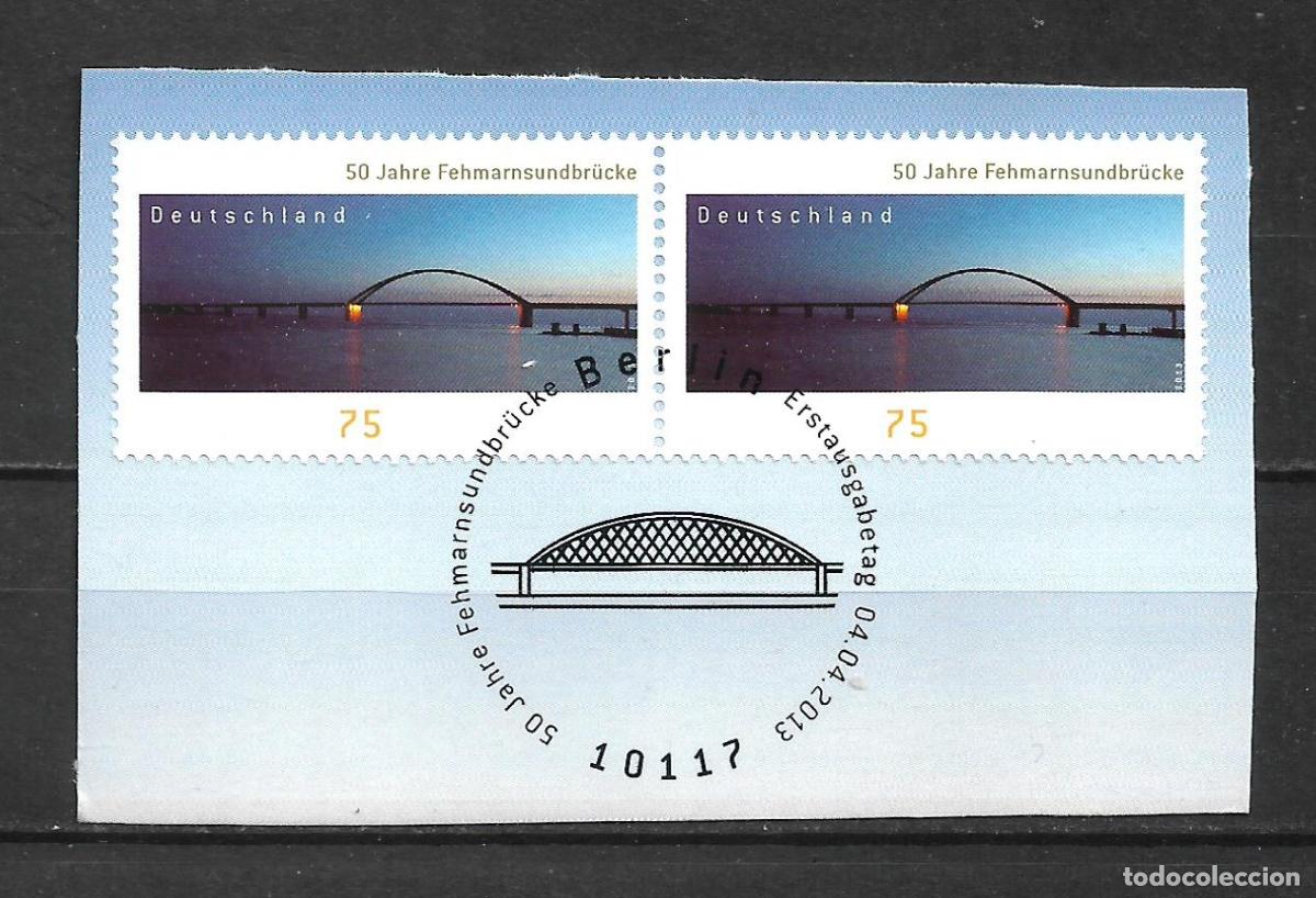 Sellos: alemania 2013 michel 3001 usado - 50 Aniversario Puente Fehmarsund - 33/40