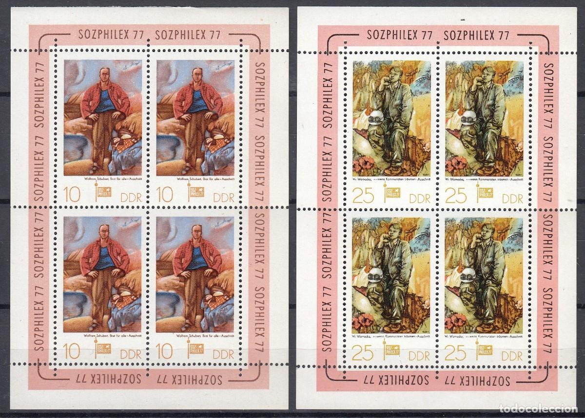 Sellos: HB1022 -ALEMANIA ORIENTAL DDR 1977 -YVERT HB 43/44 ** NUEVO SIN FIJASELLOS