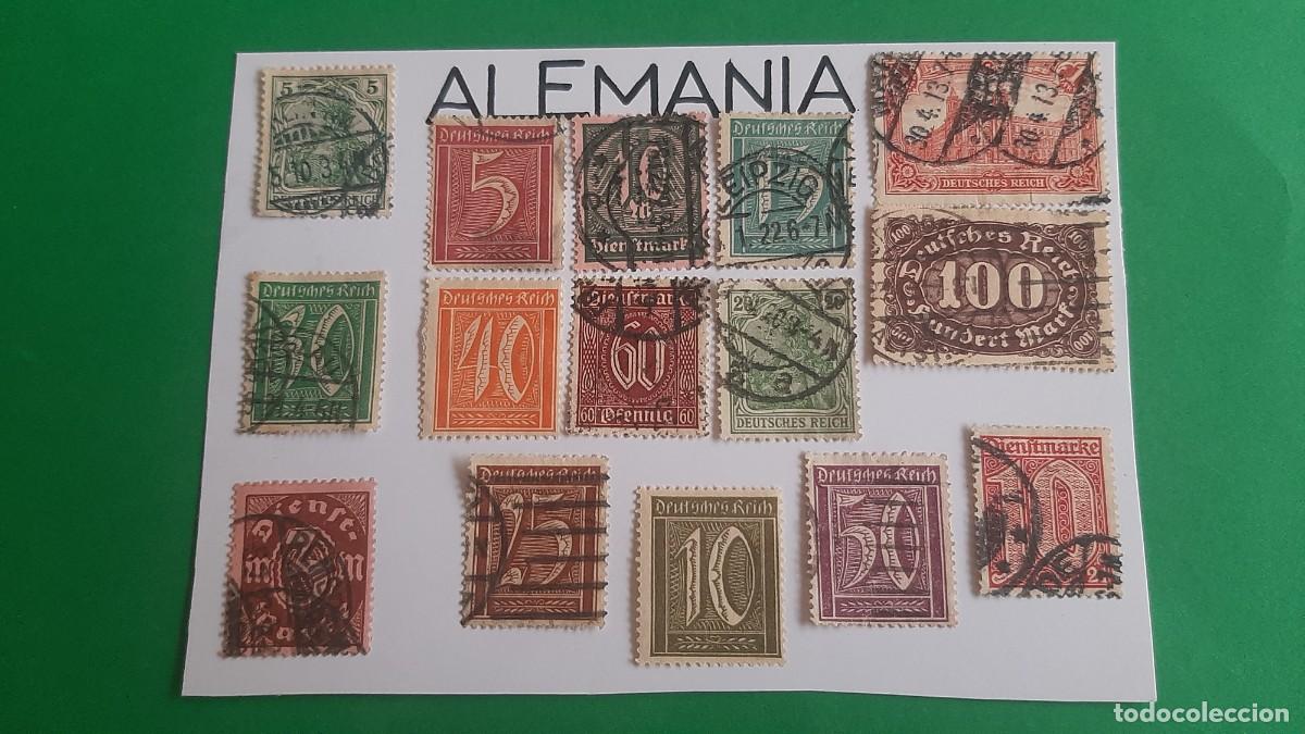 Sellos: (ALEMANIA) LOTE DE SELLOS EN FICHA