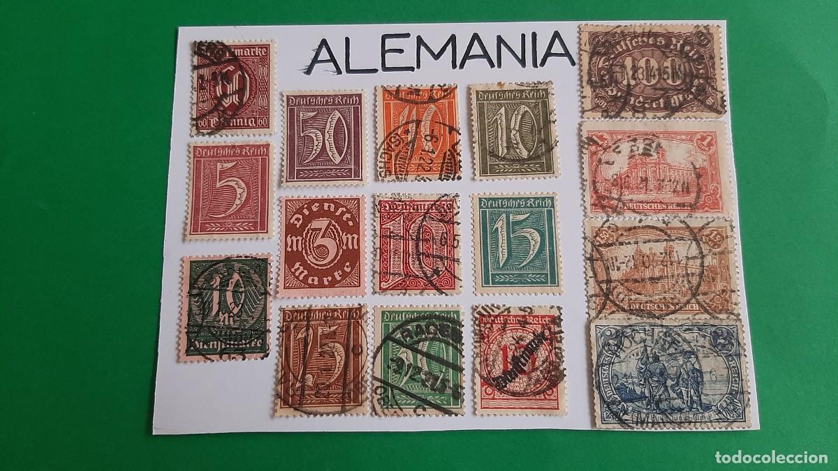 Sellos: (ALEMANIA) LOTE DE SELLOS EN FICHA