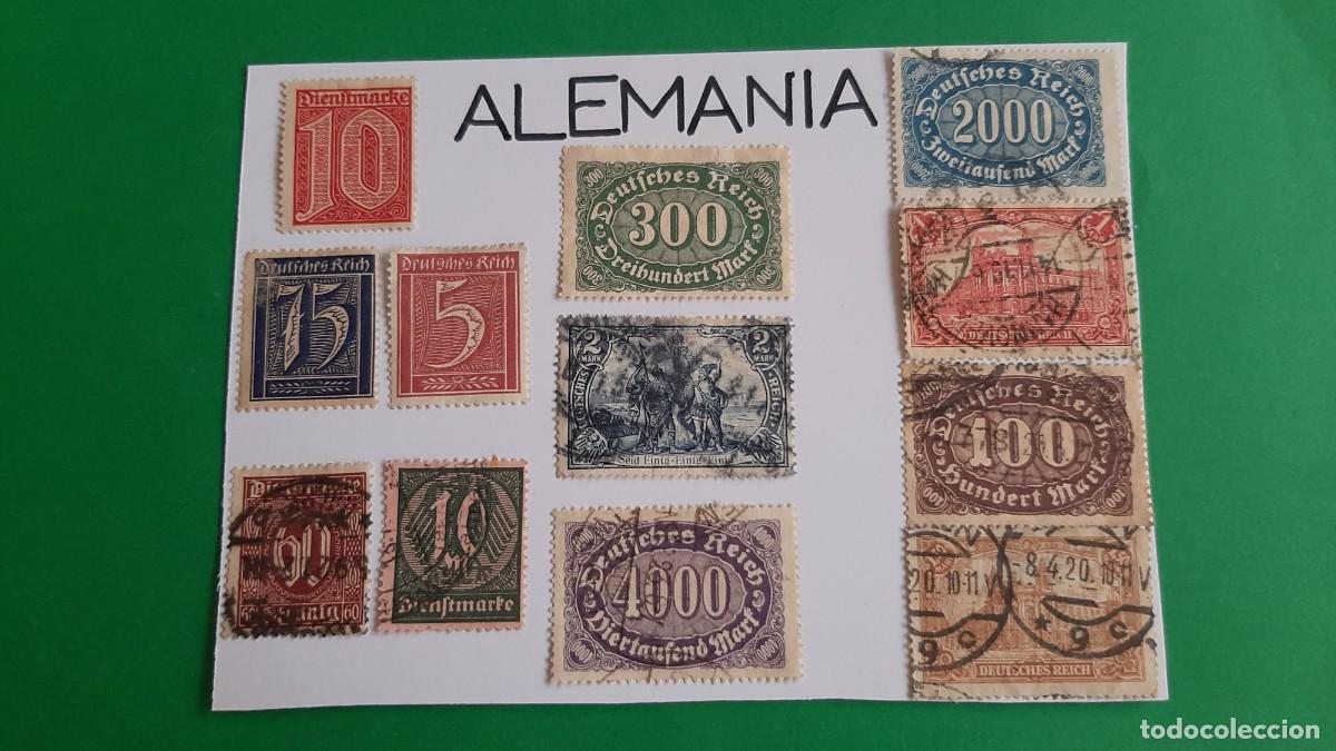 Sellos: (ALEMANIA) LOTE DE SELLOS EN FICHA