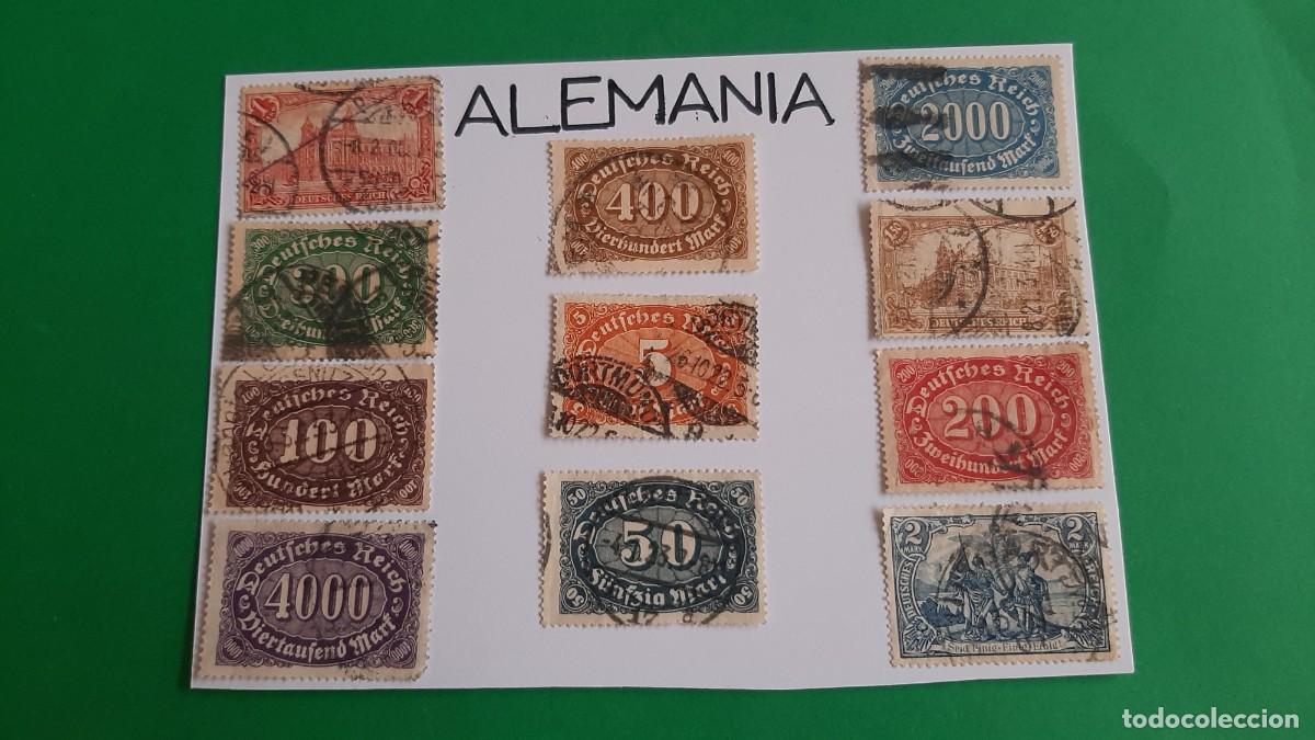 Sellos: (ALEMANIA) LOTE DE SELLOS EN FICHA