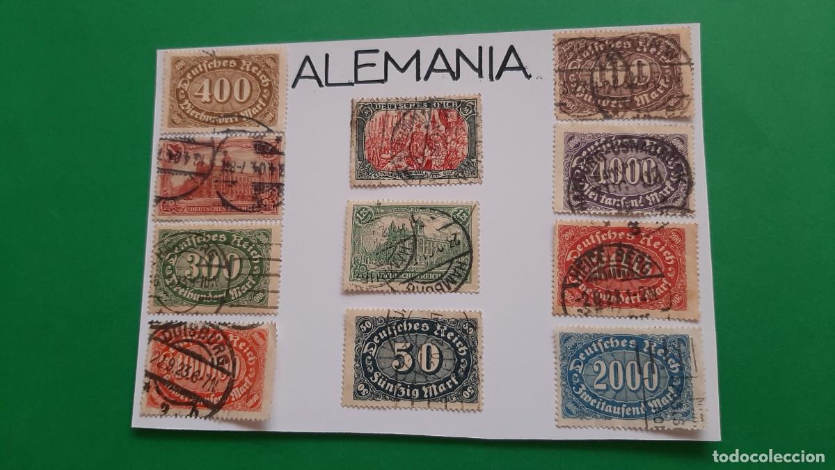 Sellos: (ALEMANIA) LOTE DE SELLOS EN FICHA