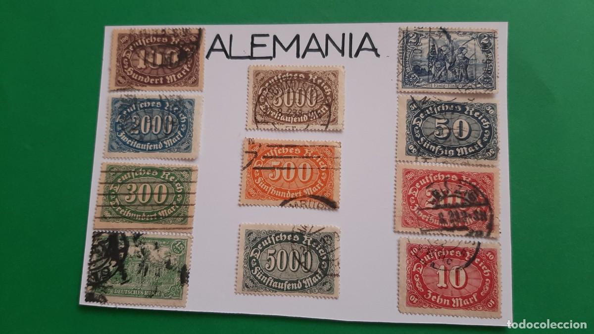 Sellos: (ALEMANIA) LOTE DE SELLOS EN FICHA
