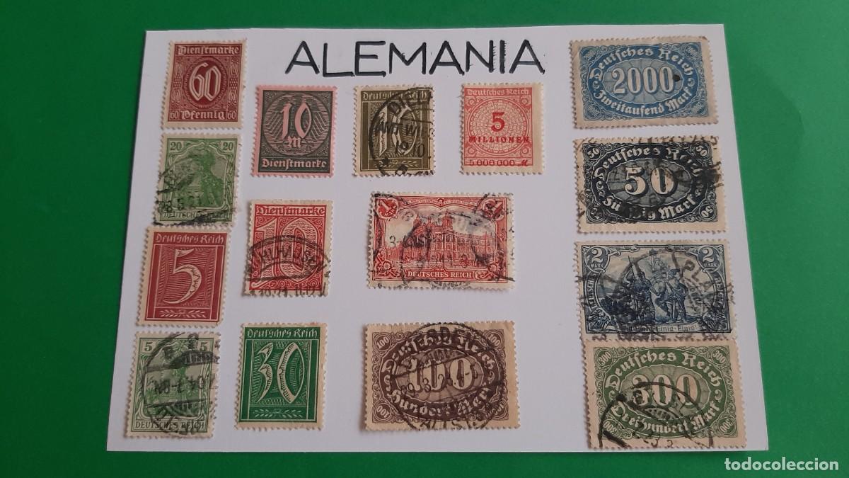 Sellos: (ALEMANIA) LOTE DE SELLOS EN FICHA