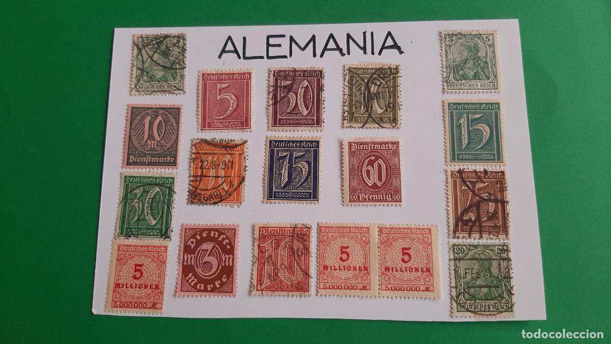 Sellos: (ALEMANIA) LOTE DE SELLOS EN FICHA
