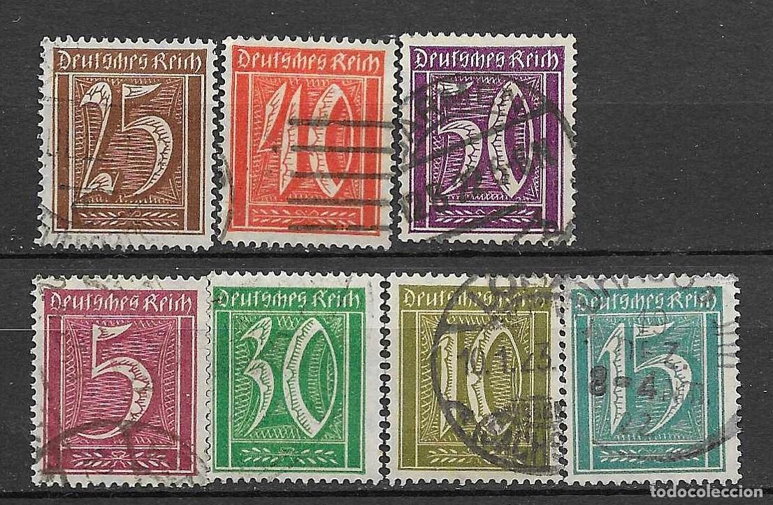 Sellos: IMPERIO ALEMAN 1921- USADOS- CIFRAS- SERIE BASICA IN-COMPLETA