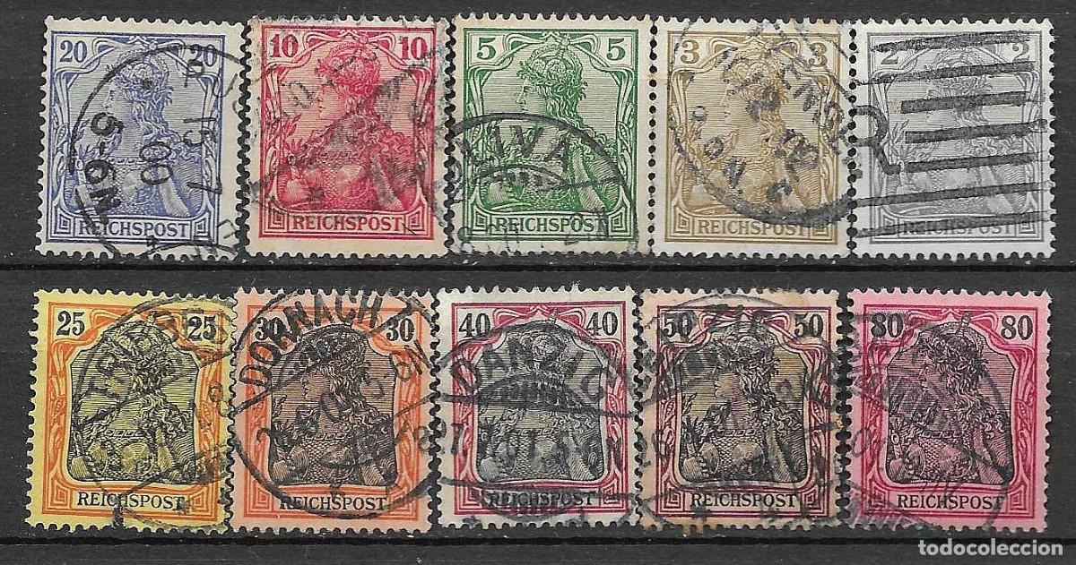 Sellos: IMPERIO ALEMAN-1902- GERMANIA- INSCRIPCION &rdquo;REICH POST&rdquo; SERIE COMPLETA