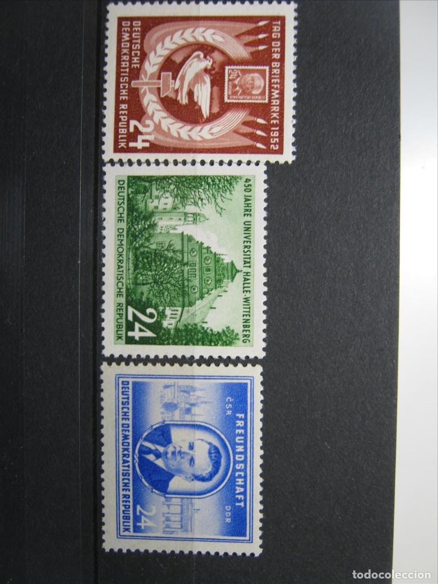 Sellos: DDR ALEMANIA ORIENTAL 1952 SERIES YVERT 54,74 Y 75 MNH** LUJO.