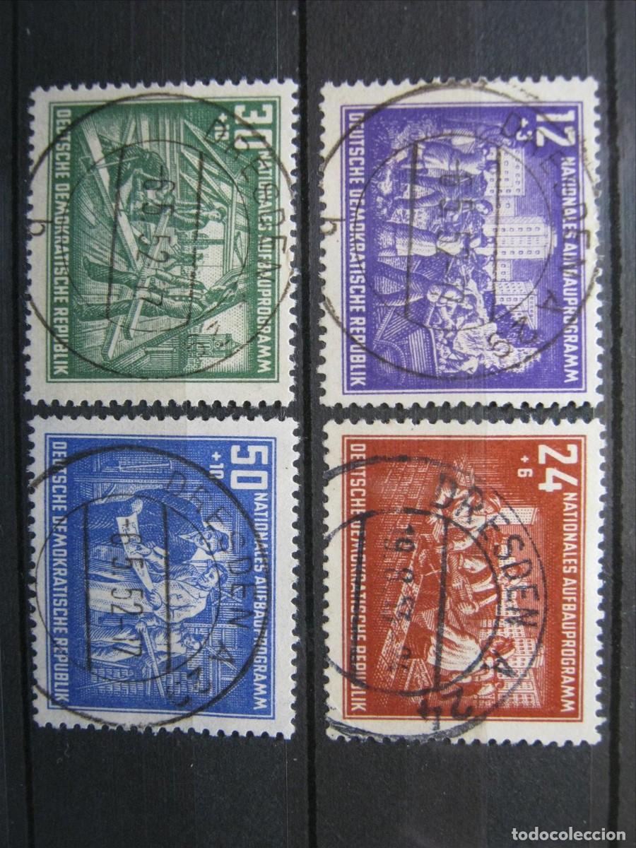 Sellos: DDR ALEMANIA ORIENTAL 1952 SERIE YVERT 55/58 USADOS PERFECTOS.