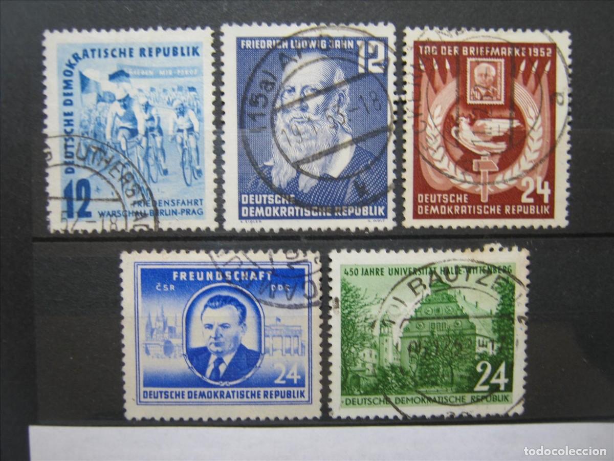 Sellos: DDR ALEMANIA ORIENTAL 1953 LOTE 5 SERIES USADOS PERFECTOS.