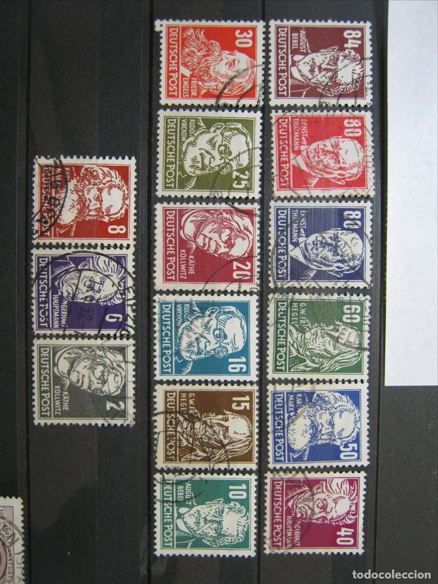 Sellos: DDR ALEMANIA ORIENTAL 1953 SERIE YVERT 91/105 MICHEL 327/341 USADOS BIEN LEER!