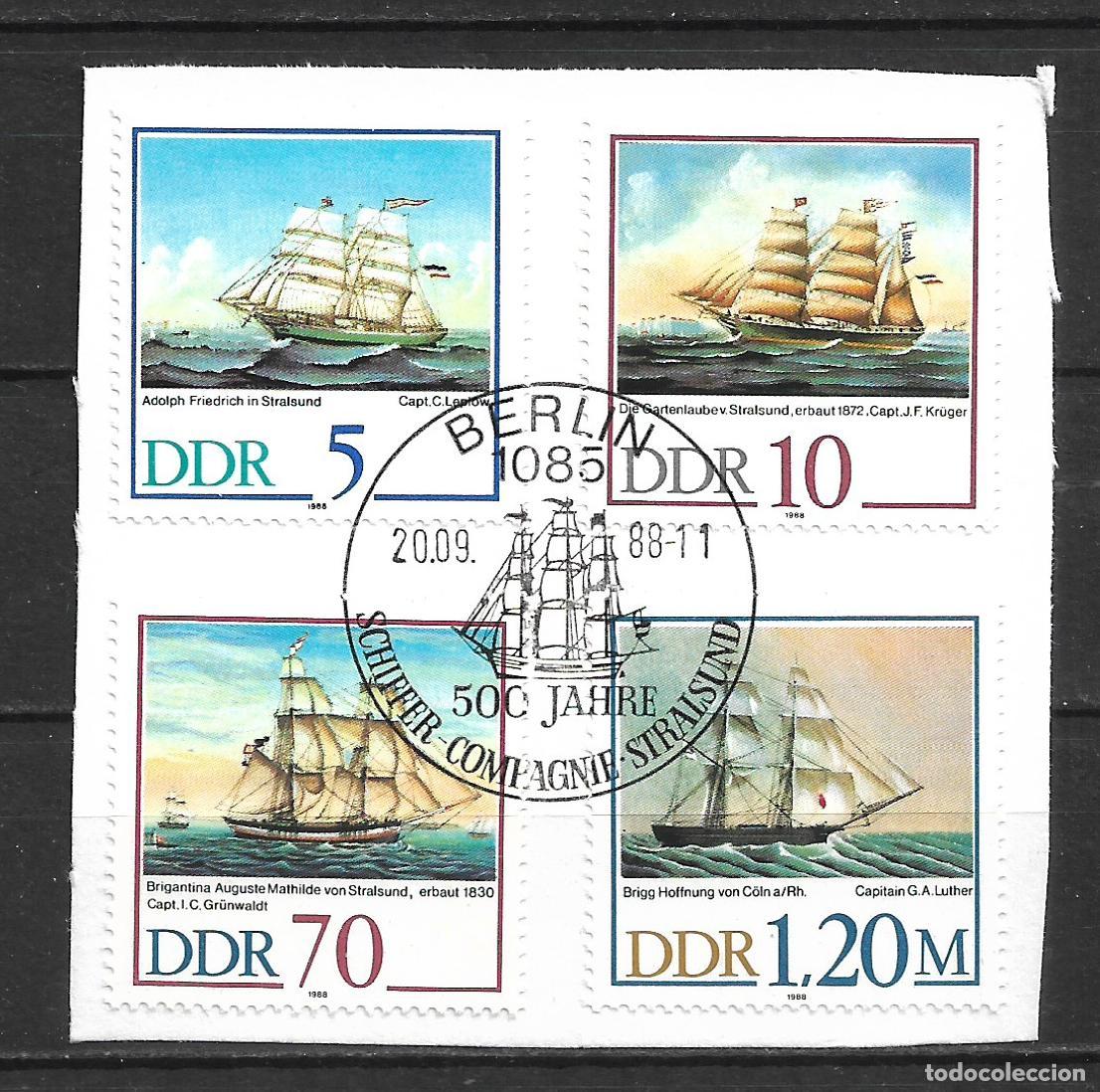Sellos: alemania ddr 1988 michel 3198/3201 usado 5&euro; - 24/4