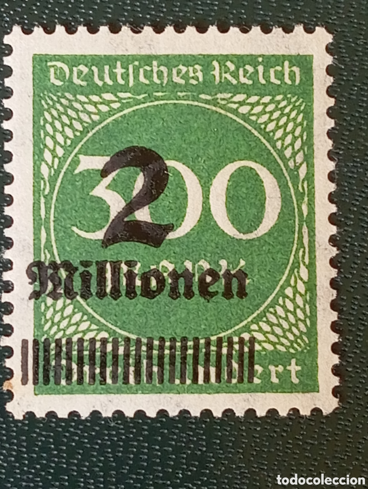 Sellos: Sello Hiperinflaci&oacute;n 1923 - Mi. 310A - 2 Millones (Recargo Desplazado Izquierda) MH