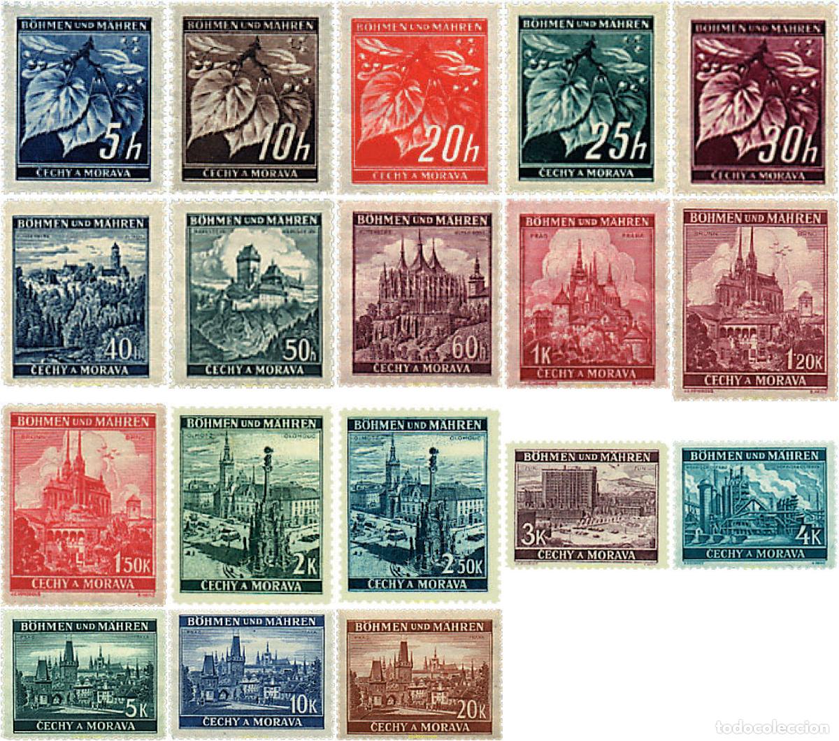 Sellos: 786108 MNH BOHEMIA Y MORAVIA 1939 SERIE BASICA