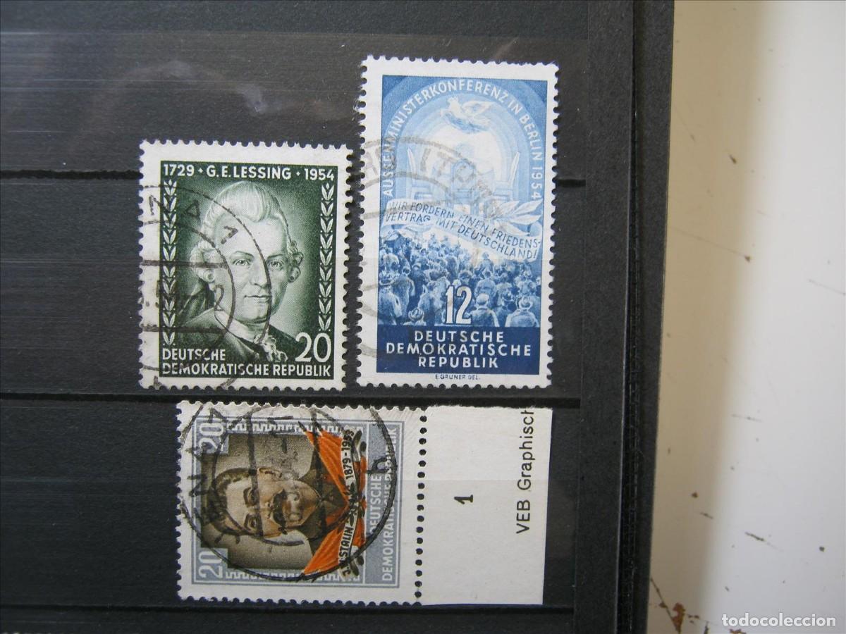 Sellos: DDR ALEMANIA ORIENTAL 1954 SERIES YVERT 146, 147 Y 163 USADOS PERFECTOS.