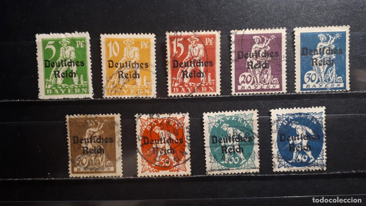Sellos: ALEMANIA. BAVIERA. Rep. De WEIMAR. &deg;/*. 1920. YVERT 196/201, 203, 205.