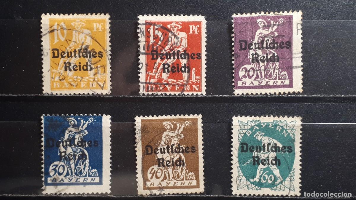 Sellos: ALEMANIA. BAVIERA. Rep. De WEIMAR. &deg;. 1920. YVERT 197/201, 203,