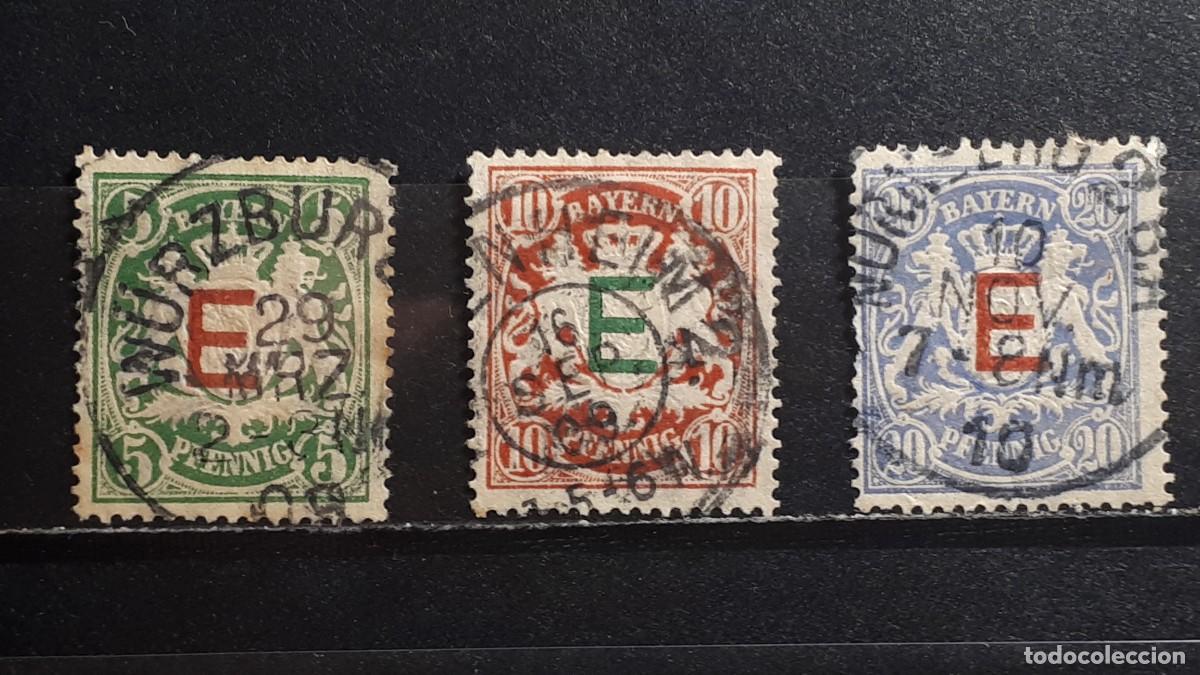 Sellos: ALEMANIA. BAVIERA. &deg;. 1908. YVERT Servicios 2/4