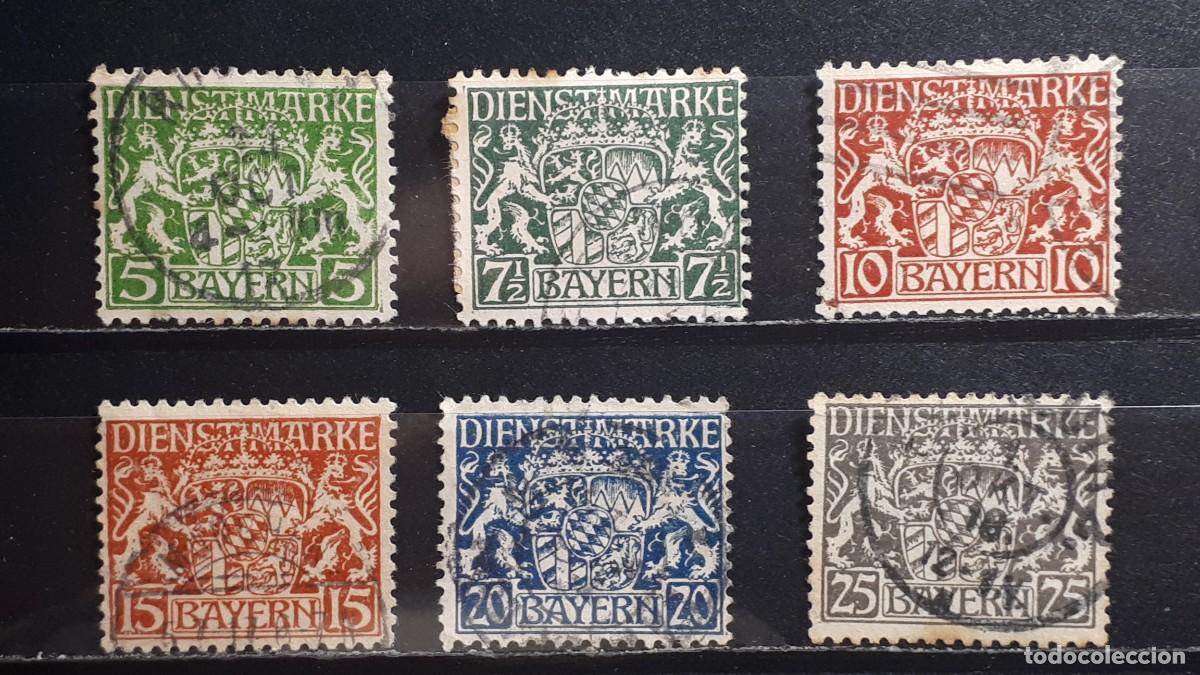 Sellos: ALEMANIA. BAVIERA. &deg;. 1916-8. YVERT Servicios 17/22