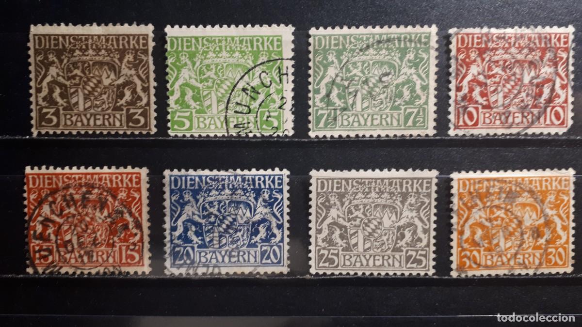 Sellos: ALEMANIA. BAVIERA. &deg;/*. 1916-8. YVERT Servicios 16/23