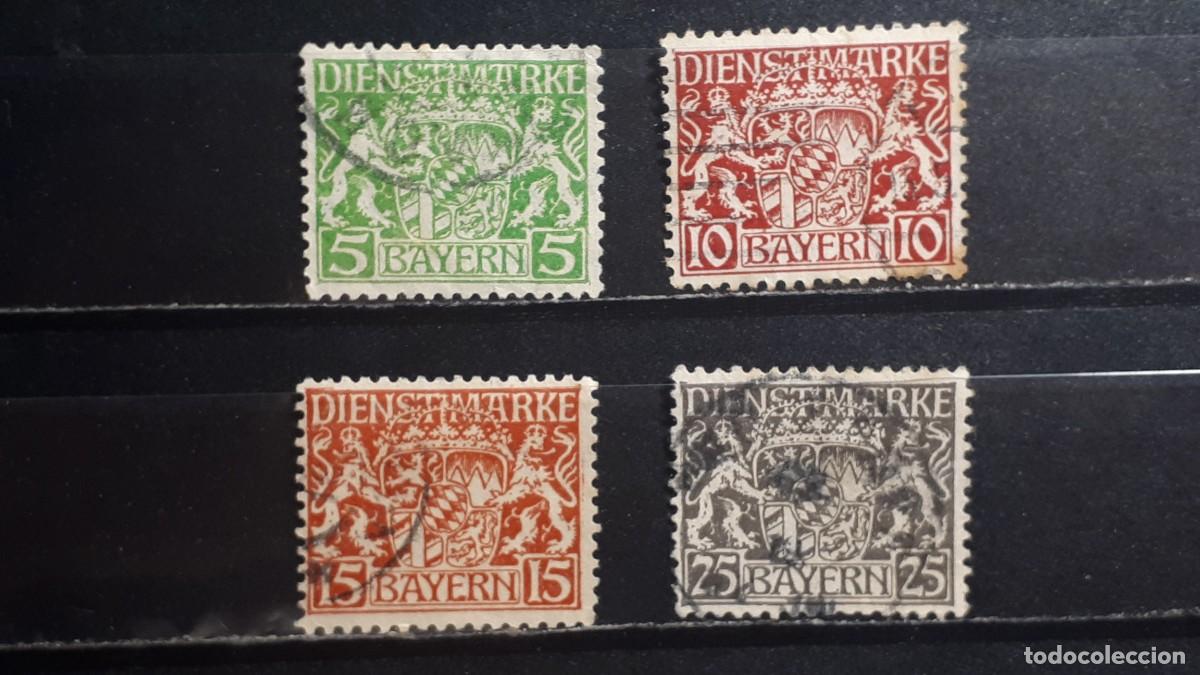 Sellos: ALEMANIA. BAVIERA. &deg;. 1916-8. YVERT Servicios 17, 19/20, 22