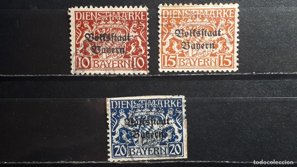 Sellos: ALEMANIA. BAVIERA. &deg;. 1919. YVERT Servicios 33/5