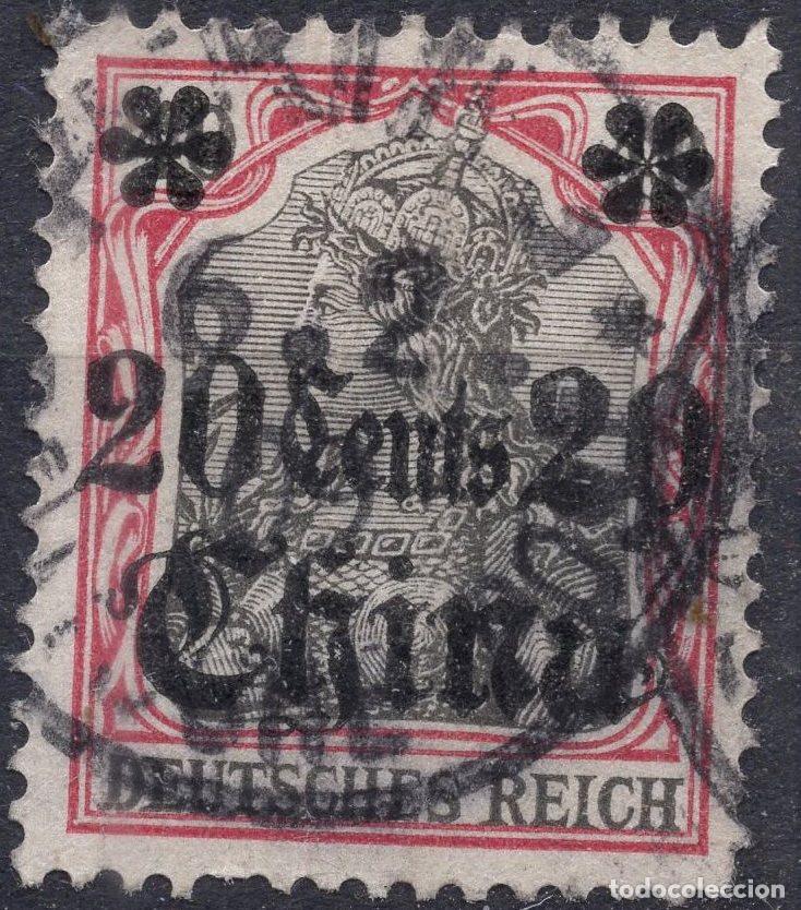 Sellos: ALEMANIA COLONIAS CHINA 1908 STAMP MICHEL DR-CHI 42
