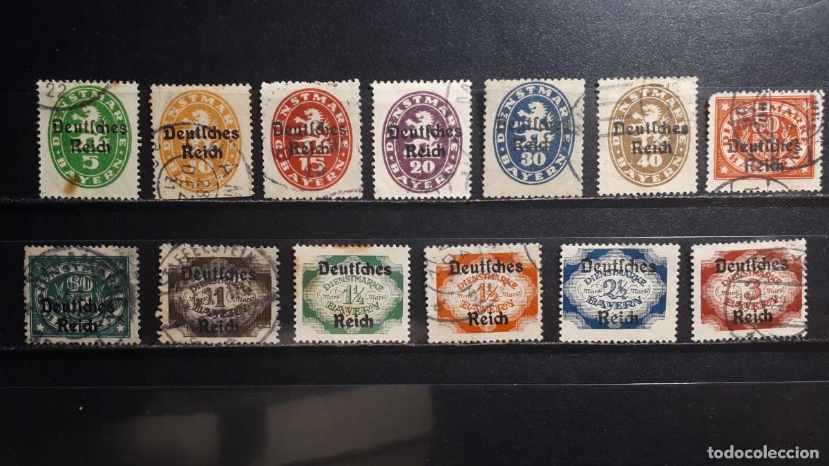 Sellos: ALEMANIA. BAVIERA. &deg;/*. 1920. YVERT servicios 61/78, falta 69/72, 78