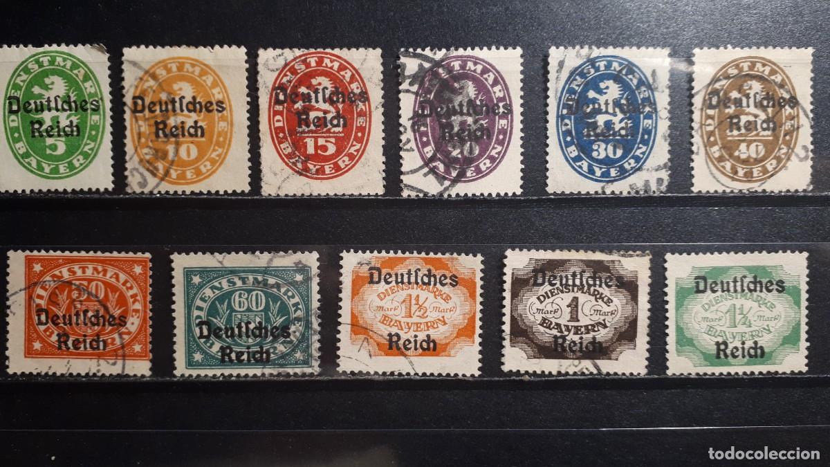 Sellos: ALEMANIA. BAVIERA. &deg;/*. 1920. YVERT servicios 61/8, 73/5